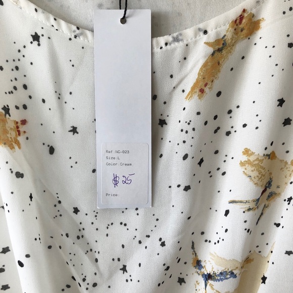 NY Chic White Floral Summer Sun Dress Size Large - Picture 5 of 5